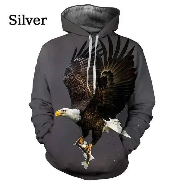2023 Новый Eagle 3d толстовка с капюшоном Мода Забавный уличный животный принт Унисекс с длинными рукавами Толстовки Оверсайз Повседневные толстовки Пуловеры XS-6XL