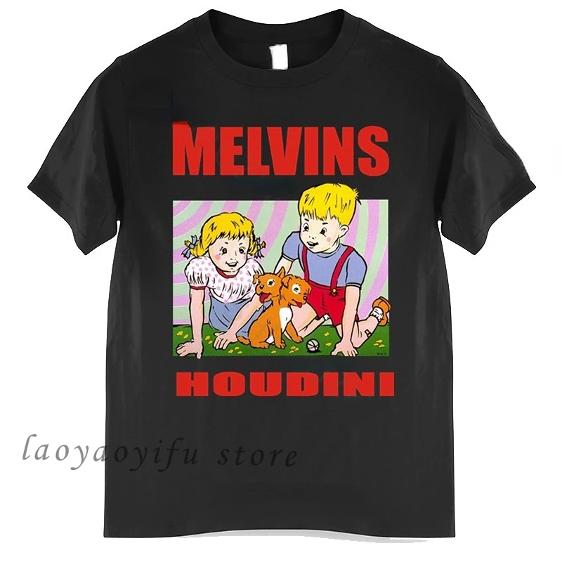Melvins Houdini Сладж Металл Стоунер Рок Ретро TShirt Забавные графические футболки Мужская одежда Рубашки для женщин Ropa Hombre Camisetas