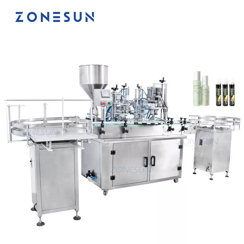  ZONESUN Custom Полностью автоматическая машина для розлива и укупорки Косметическая линия по производству бутылок для флаконов с жидким молоком и медом