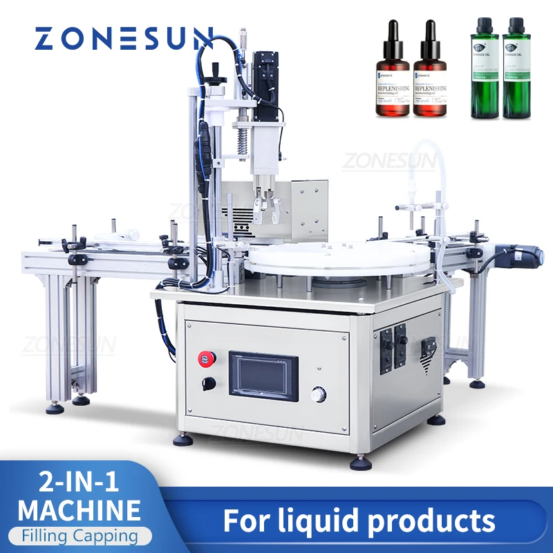 ZONESUN ZS-AFC1Z Автоматическая машина для розлива и укупорки с конвейерным перистальтическим насосом Настольные глазные капли Парфюмерная жидкость Наполнитель флаконов