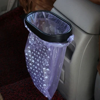 1 шт. Пластиковый портативный съемный автомобильный мусорный бак Автомобильный мешок для мусора Зажим для мусора Корзина для мусора Держатель рамки  5