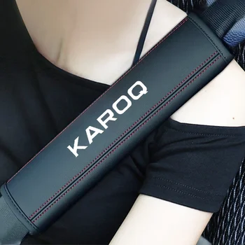 2 шт. Для Skoda Karoq 2016 2017 2018 2019 2021 Автомобильные аксессуары Ремень безопасности Кожаный плечевой чехол Защитная накладка  5