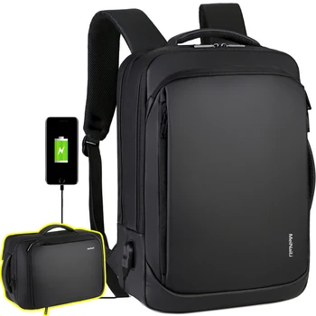 2021 Мужской USB-рюкзак для зарядки 14 15,6-дюймовых сумок для ноутбуков Мужские бизнес-сумки Водонепроницаемая многофункциональная дорожная сумка mochila  10