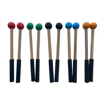 2x деревянные силиконовые барабанные палочки ручные перкуссионные молотки для ударного инструмента  10