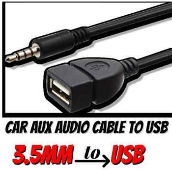 3,5 мм Автомобильный аудиокабель AUX к USB Аудио Кабель Автомобильная электроника для воспроизведения музыки Черный автомобильный аудиокабель USB Конвертер для наушников  10