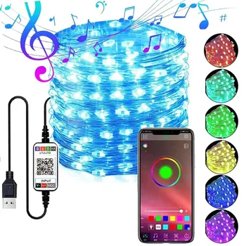 30M 300 Smart Fairy Light LED Music Sync Bluetooth App Рождественская гирлянда Открытый гирлянда Свет для комнаты Вечеринка Свадебный декор  10