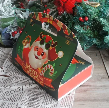 5 шт. Рождественский Санта-Клаус и леденцы Дизайн Бумажная коробка с ручкой Свеча Makaron Печенье Свеча Шоколад Подарочная упаковка Использование  5