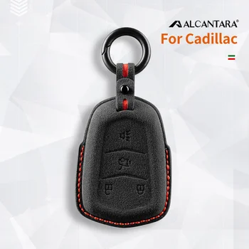 Alcantara Автомобильный чехол для ключей Чехол Держатель Ключ Оболочка Для Cadillac XTS ATS SRS CTS Escalade ATS-L 3buttons Брелок для ключей  5
