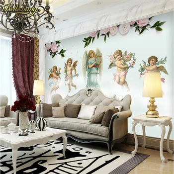beibehang Европейская масляная живопись ангел papel de parede 3d фото wallpape гостиная диван большие фрески обои Украшение дома  10