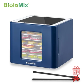 BioloMix 6 лотков Сушилка для пищевых продуктов со светодиодным сенсорным управлением, цифровой температурой и временем, сушилкой для фруктов, овощей, мяса, вяленой говядины  5