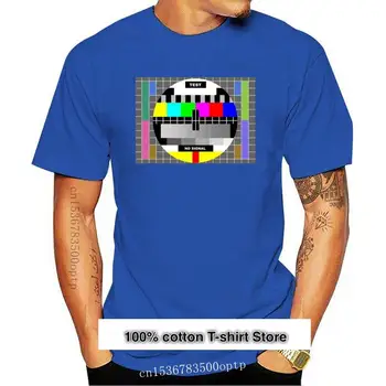 Camiseta Retro Vintage para hombre, camisa informal con patrón de prueba, para televisión y adultos, color azul, novedad de 2021  5