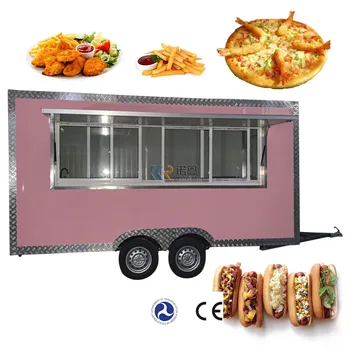 CE и DOT Индивидуальный прицеп для еды Мобильные фургоны с едой для продажи Европа Открытая кухня Тележка для хот-догов  5