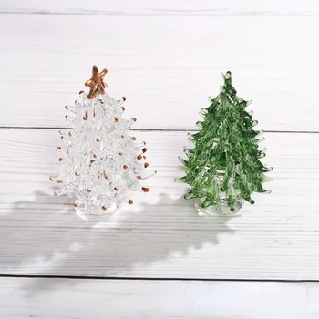 Crystal Crafts Минималистичный стиль Рождественская елка Праздничный подарок Описание Золотой Зеленый Мини-Дерево Настольные Украшения Гостиной  4