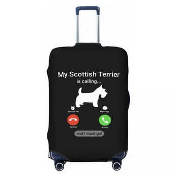 Custom Мой шотландский терьер зовет Чехол для багажа Протектор Моющиеся чехлы для дорожного чемодана Scottie Dog  10