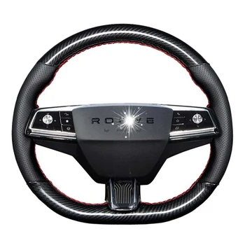 DIY Индивидуальное ручное шитье Плетенка Автомобильный чехол на рулевое колесо для Roewe MARVEL X RX5 Аксессуары для интерьера автомобиля из натуральной кожи 38 см  5