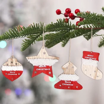 Gor-sfera.ru Новый деревянный рождественский кулон Макет места проведения Украшение рождественской елки Подвесные подвесные украшения  5
