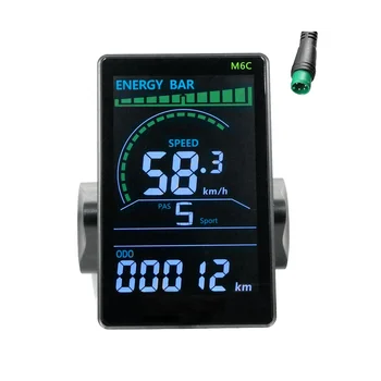 M6C Электрический велосипед ЖК-дисплей Измеритель 24 В-60 В E Скутер ЖК-панель Цветной экран с USB для горного электрического велосипеда (5 PIN)  5