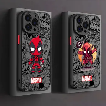 Marvel Funny Deadpool Матовый чехол для Apple iPhone 13 Pro Max 11 14 Plus 12 Mini XR X XS 7 8 6 6S SE Нескользящий чехол для телефона Funda  10