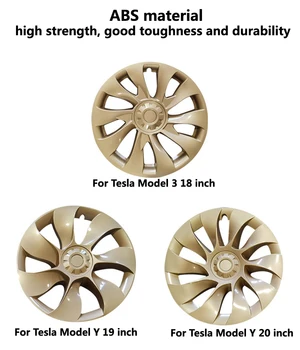 Model Y 19 дюймов / 20 дюймов Крышка ступицы Золото для Tesla Model 3 18-дюймовая автомобильная замена колпака колеса автомобильный колпак Аксессуары для полного покрытия  10