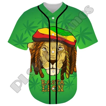NewFashion Bob Marley Rastafari Lion Винтаж Регги Ретро Татуировка 3DPrint Harajuku Летние Бейсбольные Рубашки Джерси Короткие Рукава 11  5