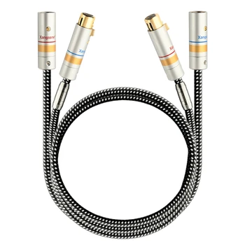 Pair HiFi XLR Балансный кабель 6N Монокристаллический медный усилитель Аудио Сбалансированная линия Разъем из алюминиевого сплава  10
