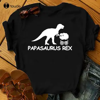 Papasaurus Rex - Семейные рубашки Мужчины Женщина День рождения Футболки Летние топы Пляжные футболки Мужские футболки Повседневные Xs-5Xl Индивидуальный подарок  4