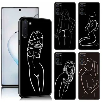 Sexy Line Чехол в стиле минимализма для Samsung M21 M30 M31 S Note 10 Lite 20 M04 M13 M32 4G M23 M33 M52 M53 M54 5G M11 M12 M22 M51  5