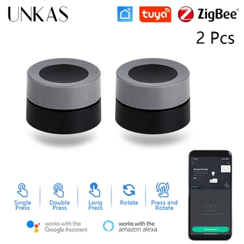 UNKAS Tuya ZigBee Smart Knob Switch Беспроводной контроллер сцены Автоматизация с питанием от батареи Дистанционное управление сценарием  10
