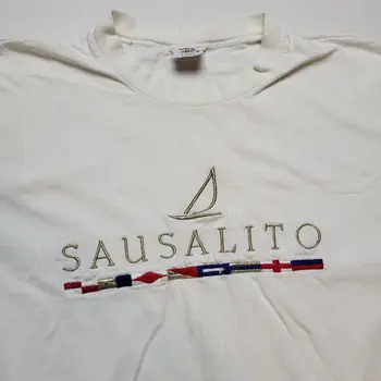 Vtg Sausalito Парусная футболка мужская L California Crazy Shirt США 90-е +78  5