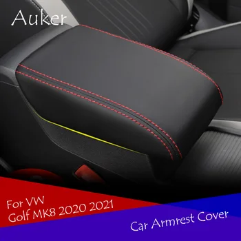Автомобильный подлокотник Подушка крышки консоли Верхняя часть опорной коробки матовая Вкладыш в стиле автомобиля Для VW Golf 8 MK8 2020 2021 Аксессуары  5