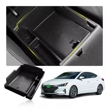 Автомобильный ящик для хранения подлокотников для Hyundai Elantra 2019 2020 Центральный ящик управления Аксессуары для интерьера автомобиля Черный  5