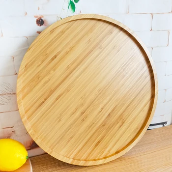  Большой изготовленный на заказ круглый деревянный поднос для еды 35 см Бамбуковый поднос для бани для белья  10