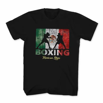  Винтажный стиль Мексиканский флаг Боксерская футболка 100% хлопок с о-образным вырезом Лето с коротким рукавом Повседневная мужская футболка Размер S-3XL  5