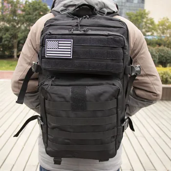 Военный тактический рюкзак Мужчины 45 л / 30 л 900D Нейлоновые водонепроницаемые сумки Штурмовой пакет для кемпинга Охота Треккинг Рюкзаки с флагом  5