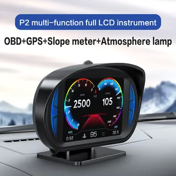  Дисплей HUD автомобиля OBD2 Режим GPS с инклинометром, компасом, скоростью, функцией предупреждения об оборотах, универсальный для автомобилей  10