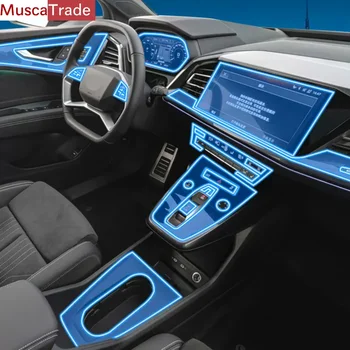  для Audi Q4 E-tron (2022-2023) Центральная консоль салона автомобиля Прозрачная защитная пленка для ремонта от царапин из ТПУ  10