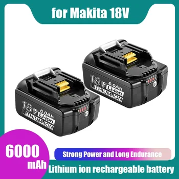 Для аккумуляторной батареи электроинструментов Makita 18 В 6000 мАч со светодиодной сменой литий-ионных аккумуляторов LXT BL1860B BL1860 BL1850 BL1830  10