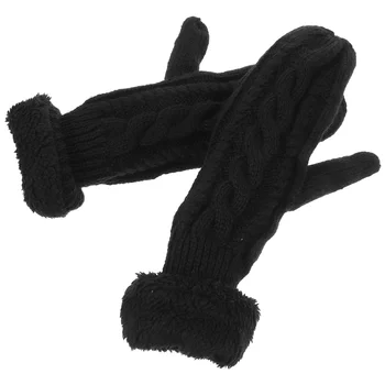 Зимние перчатки для взрослых Плетение утолщенных трикотажных перчаток Декоративная перчатка Теплая подкладка Перчатка Портативная теплая трикотажная перчатка Поставка  5