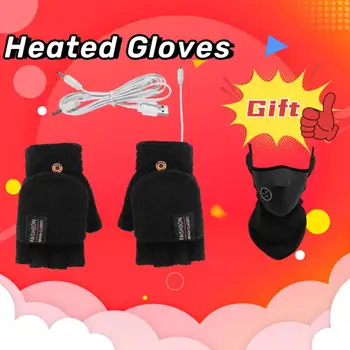  Зимние перчатки с подогревом Мотоциклетные велосипедные перчатки USB с электрическим подогревом Лыжные перчатки Регулируемая температура Мужчины Ганты Шоферы  5