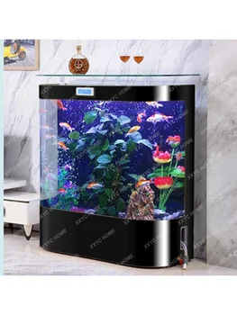  Интеллектуальный аквариум с постоянной температуройНапольное стекло Замена воды Экологический большой нижний фильтр Золотая рыбка Черепаха Банка  4