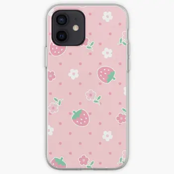 Клубника Розовые цветы Точки Kawaii Cu Чехол для телефона Настраиваемый для iPhone 6 6S 7 8 Plus X XS XR Max 11 12 13 14 Pro Max Mini  10