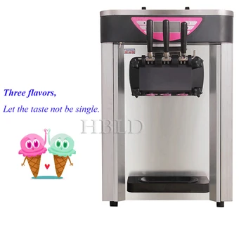  Коммерческая электрическая машина для мягкого мороженого Настольная машина для мороженого с клубничным молоком с несколькими вкусами  5