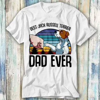 Лучший джек-рассел-терьер папа когда-либо футболка мем подарок забавный топ  4