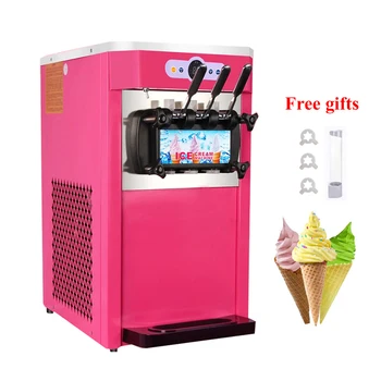  Машина для мягкого мороженого из нержавеющей стали Коммерческие мороженицеры Серебряная машина для приготовления мороженого  4