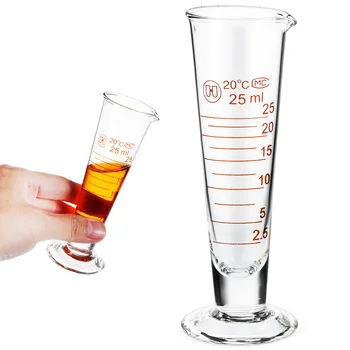  Мерный стакан 25 мл Маленький стеклянный мерный стаканчик Стеклянная мерная чашка Градуированный цилиндр Лабораторное оборудование  10