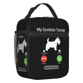 Мой шотландский терьер зовет изолированные сумки для ланча для женщин Многоразовый термоохладитель Scottie Dog Bento Box School  10