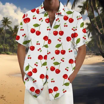 Мужская мода Пляжная рубашка с короткими рукавами с принтом Этническая уличная одежда Красивые мужчины  5