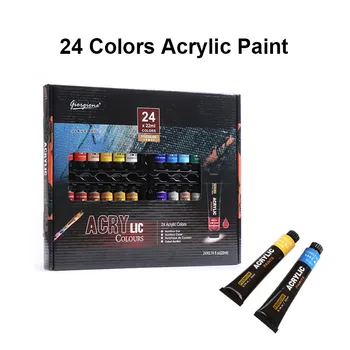 Набор акриловых красок 24 цвета 22 мл Нетоксичные наборы красок с богатыми пигментами для художников  5