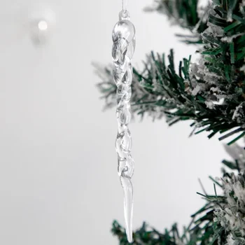 Новые Рождественские Украшения Прозрачный Ледяной Бар Кулон Пластиковая Нить Сосулька Рождественская Елка Кулон Ледоруб Кулон  5