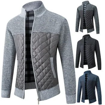 Осень и зима Новый мужской трикотажный тренд персонализированная и красивая верхняя одежда плюшевый утолщенный кардиган свитер  3